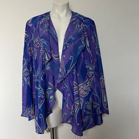 Bob Mackie Butterfly waterfall Top - Picture 8 of 8